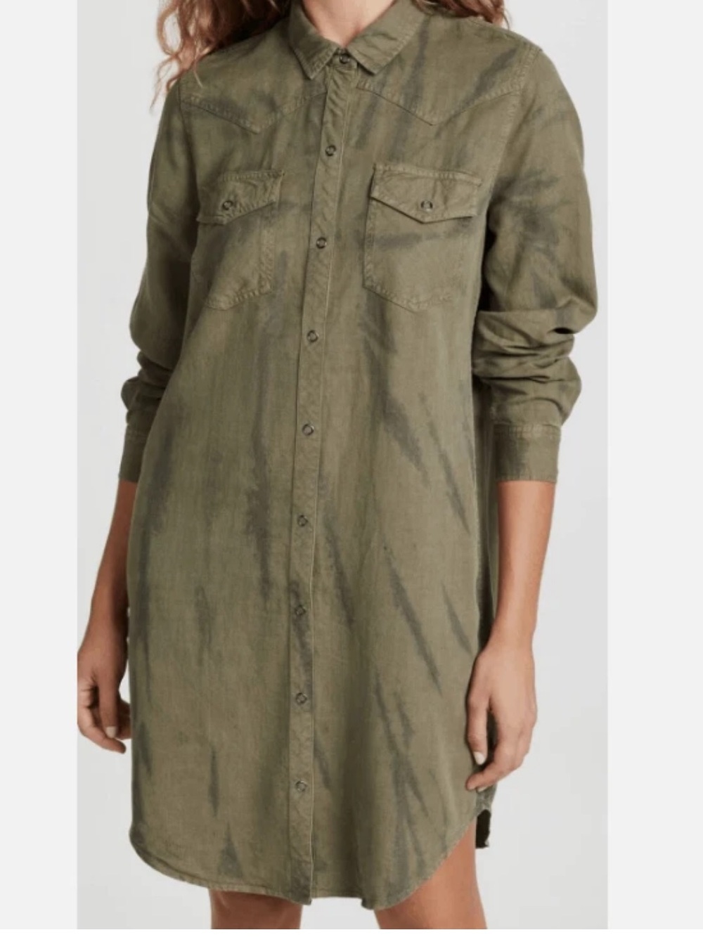 Rails Olive Button-Down Shirt Dress - Long Sleeve NWT!
